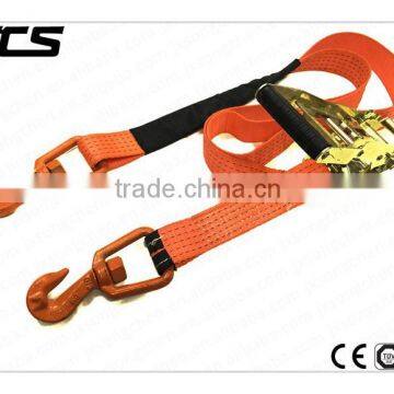 polyester ratchet strap with Swivel Hoist Hooks