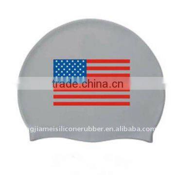 USA Flag Silicone Swimming Cap