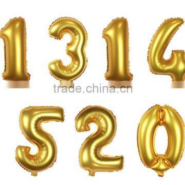 16 '' number balloons Golden Wedding &Party DecoratIon Foil Balloon