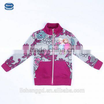 (F5316D)nova girl cloths 2015 hot sale fashion cartoon character winter coats printing cotton best baby girl winter jacket