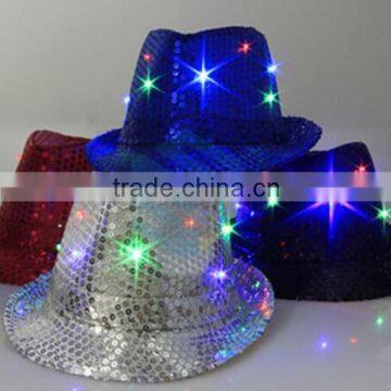 LED Flashing Jazz hat for party LED luminous hat infrared led hat