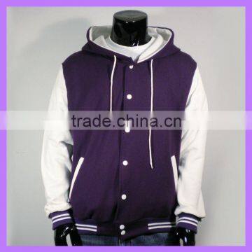 Cotton Letterman Jackets with Hood