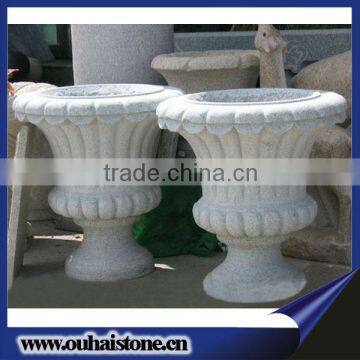 Ornamental Carved Granite Garden Urn Planter Roman Stone Flowerpots