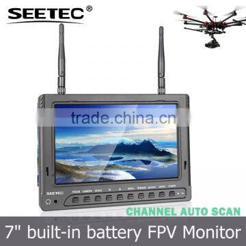 7 inch fpv monitor built in battery wireless 5.8g 32ch aerial photograph around view monitor system