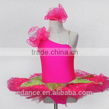 Girls performance wear for ballet,Childrens' ballet leotard with tutu for performance,Girls red stage wear