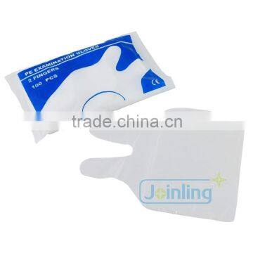 Two-finger LDPE PE Examination Gloves