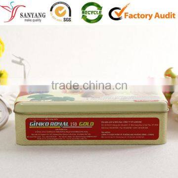 Custom Design Wholesale Tin Health Care Products Packaging Box Rectangle Metal Gift Container