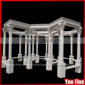 Outdoor Modern European White Marble Gazebos For Sale