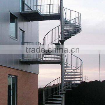 escape fire spiral staircase/wrought iron spiral stairs/hot galvanized spiral stair