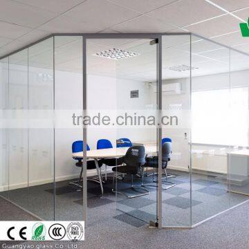 Frameless glass office partition living room partiton Laminated safety glass types of partition walls