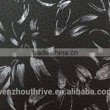 Black Flower Shoes Lining With TC Backing for Making Shoes