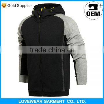 Wholesale high quality fashion mens 100% cotton plain raglan fitted hoodie