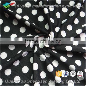 2016 black fabric print white dot nylon spandex stock swimwear fabric