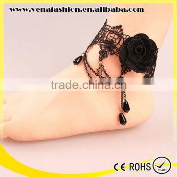 black rose lace girls fashion new design anklet