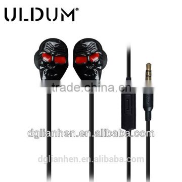 Earphone ULDUM 2013 Earphone High Quality Skull Shape Earphone with Mic