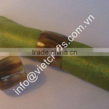 Buffalo horn napkin ring. Tube shape