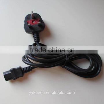 BSI approval UK 3 pin power cord for electric grill