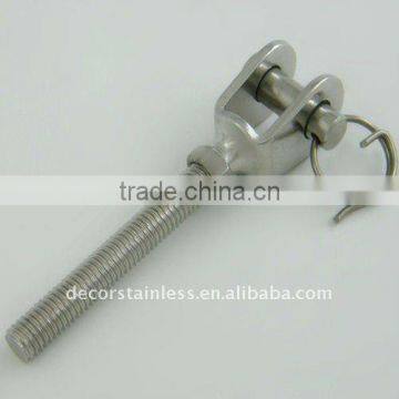 Stainless steel swage fork terminal welded(outside thread)