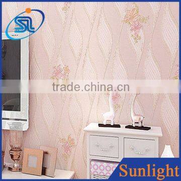 3D fashion modern country water ripples non-woven wallpaper natural flower wallpaper