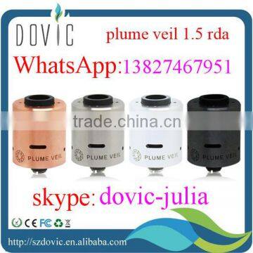 fast delivery,Quality 1:1 clone plume veil 1.5 rda,copper/stainless/white/black plume veil v1.5