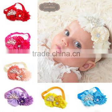 C70 Kids Girl Lace Flower Headband pearl design Hair Band Accessories