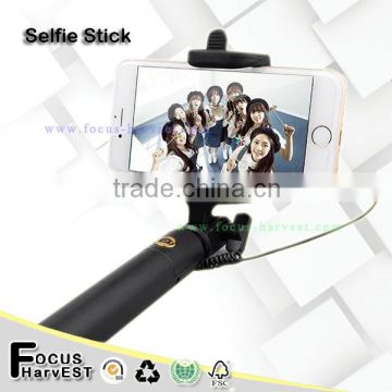 Aluminium channel wired selfie stick with cable selfie monopod stick