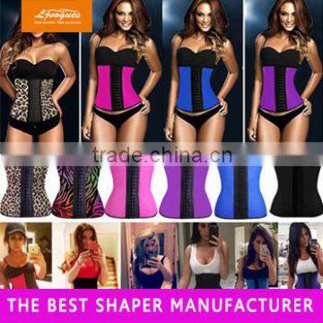Ann Chery Fajas Colobinana 3 Hook 9 Steel Bones Woman Sport Latex Waist Trainer,Corset Waist Cincher photo-5