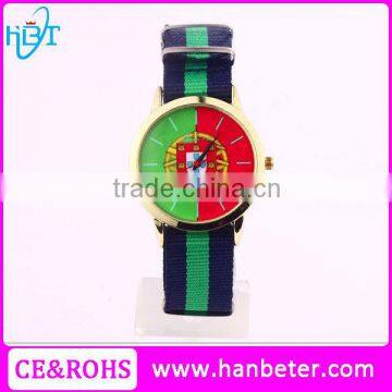 Latest 2016 brazil flag watches beautiful ladies watch with canvas watch strap