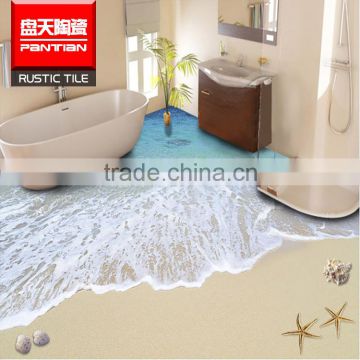 epoxy 3d wall and floor tiles Sandy beach glazed ceramic bathroom floor tiles 3D picture kerala floor tile wall tile price                        
                                                Quality Choice