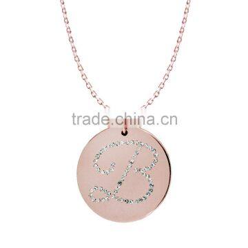 Brass in 14k White Gold or Rose Gold Collection in Italics Alphabet 'B' Customize Design Pendants photo-2