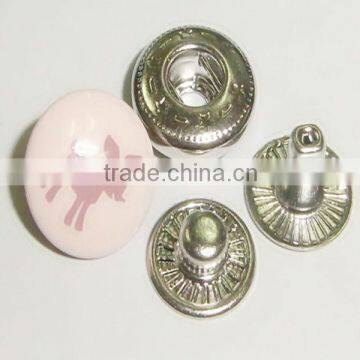 16.8mm metal snap button with printing logo for clothes