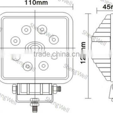 24w 4" Square car led working light IP67 9--32v Flood/Spot Beam offroad truck 24w led working light