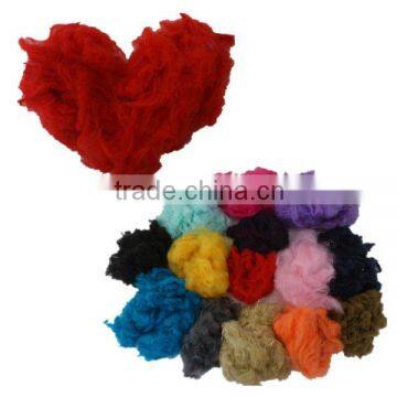 Colored recycled PET polyester staple fiber