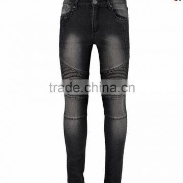 Skinny Fashion Black Good Quality Mens Biker Jeans(JXA122 ) photo-3