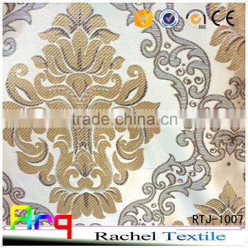 Jacquard light bright color 100% polyester slik look soft fabrics for curtain/ sofa/cushion