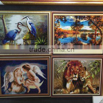 many popular styles plastic square diamond painting with frame                        
                                                Quality Choice