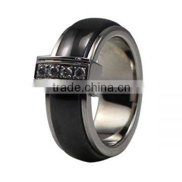 Coolman Newest Jewelry Design ceramic ring combined ceramic and stainless steel wedding ring moroccan