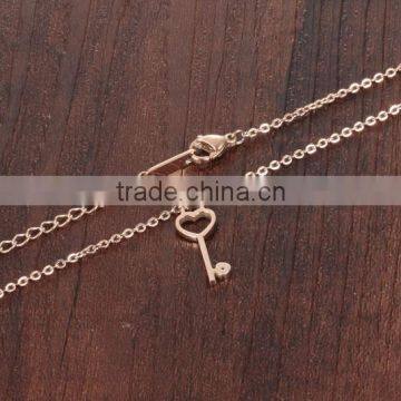 ^_^ 2016 Wholesale Beautiful Necklace Rose Gold Plated Key Pendant Necklace For Couple Costume Jewelry Factory Direct @_@ photo-5
