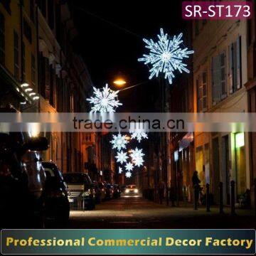 Customize commercial cross Street LED Lighted giant snowflake silhouette