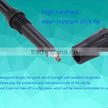 Three Sections Carbon Fiber Cork Handle Adjustable Telescopic Trekking Pole Nordic Walking Stick photo-3