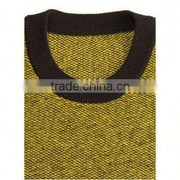 VAN-A15-M032 England Style Stripe Patches Design Men Round Neck Cashmere Sweaters photo-5