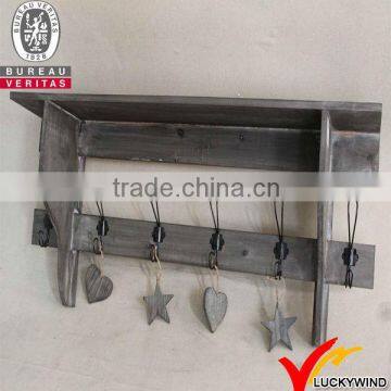 Antique Hanging Wooden Kitchen Wall Shelf photo-4