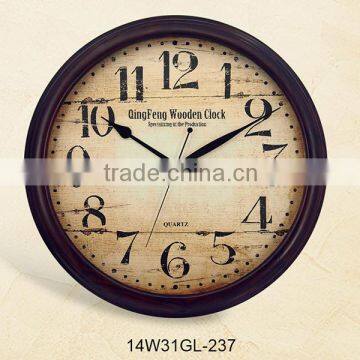 14 inch vintage wall decor antique school clock (14W31GL-237)