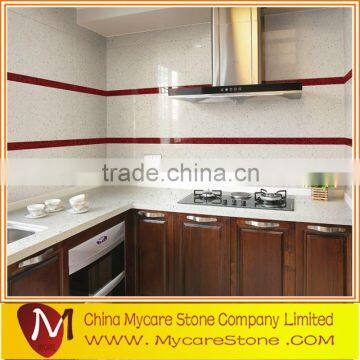 Prefab kitchen beige quartz stone countertops