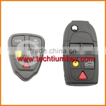 Folding flip 5 button remote car keys for Volvo key cover