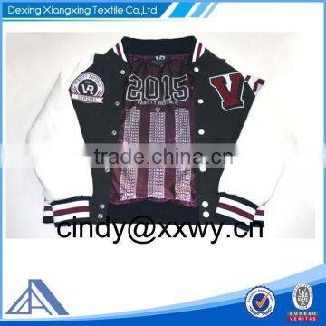 Heat transfer printed lining varsity jacket