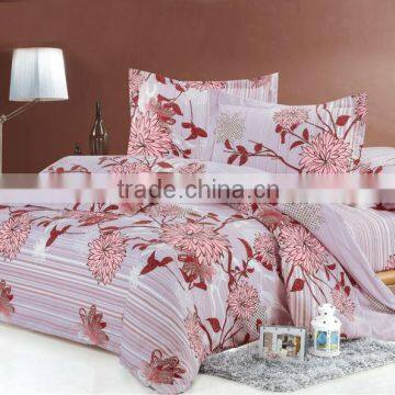 100% polyester microfiber pigment printing bedding set/bed cover hometextile fabric of flower design