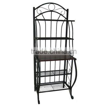 Icegreen Black Powder Coated Stylish Metal Baker Rack with 4 Shelves