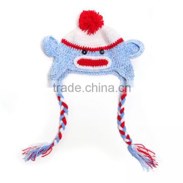 OEM/ODM crochet knitting monkey baby hat