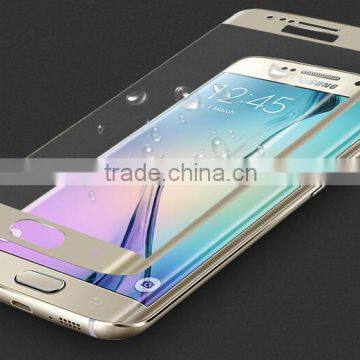 factory price colorful full cover 9h tempered glass screen protector for Samsung galaxy s6 edge plus